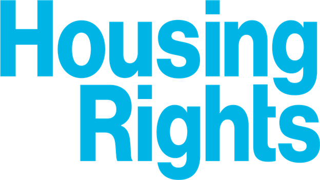 Housing Rights written in large Blue letters